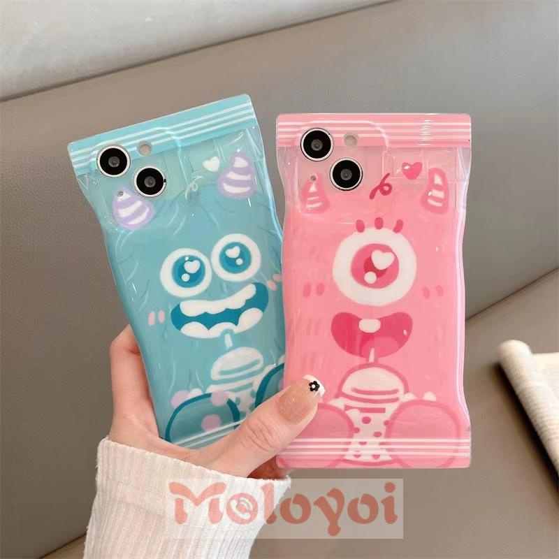 Soft Case Pelindung Motif Kartun Monster Untuk iPhone 11 14 12 13 Pro Max 7Plus 8Plus XR 6 6s 7 8 14 Plus X XS Max SE 2020