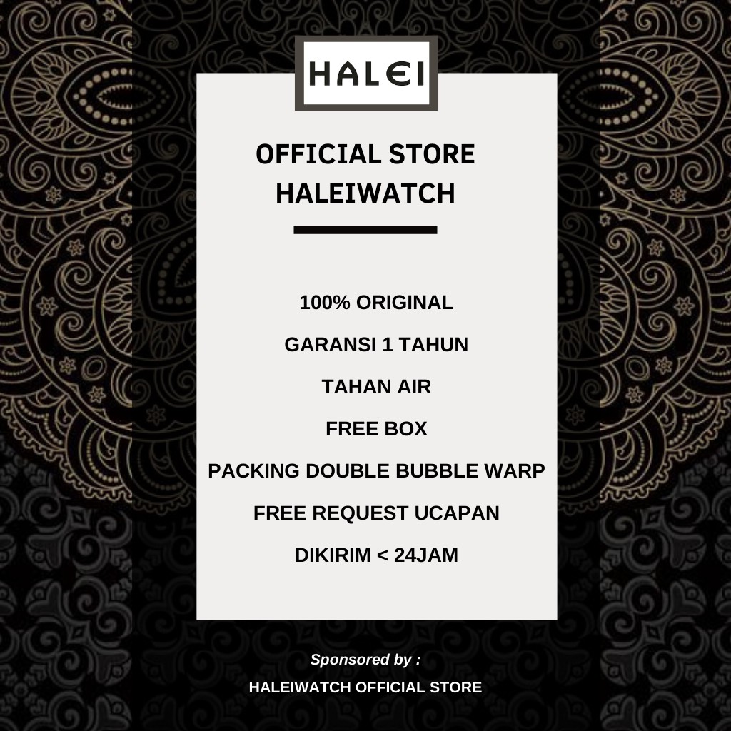 Halei watch Official Store Garansi Resmi Jam Tangan Wanita Halei 411 Elegant Permata Romawi Original