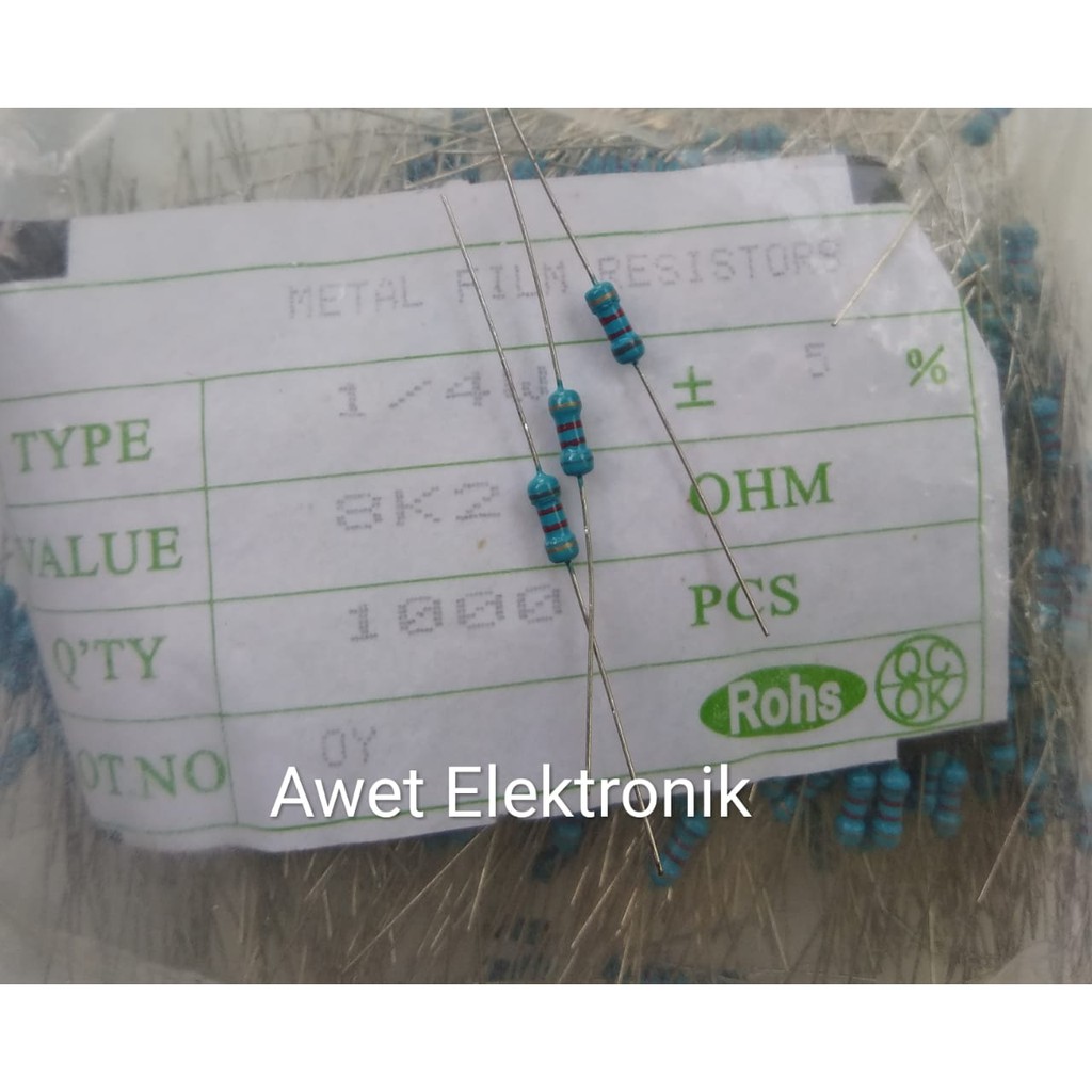 resistor 8k2 1/4w resistor 8k2 1/4W resistor 8k2 ohm 1/4 watt