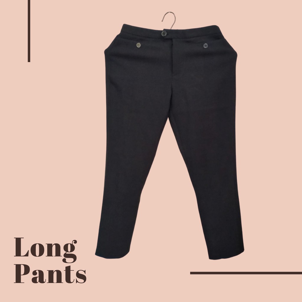 Celana Bahan Hitam/Celana Panjang Bahan/Celana Elponte/Long Pants