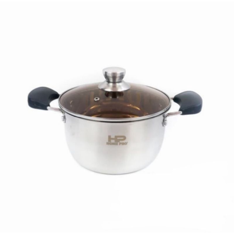 homepro panci stainless steel 24cm tutup kaca high quality sauce pot panci susu