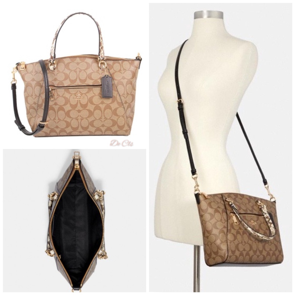 Tas Coach C4293 Prairie Satchel colorblock Khaki Black Multi sz 26x22x6cm