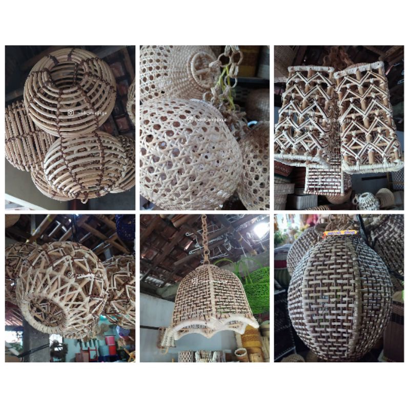 KAP LAMPU ROTAN,Lampu Gantung,lampu cafe