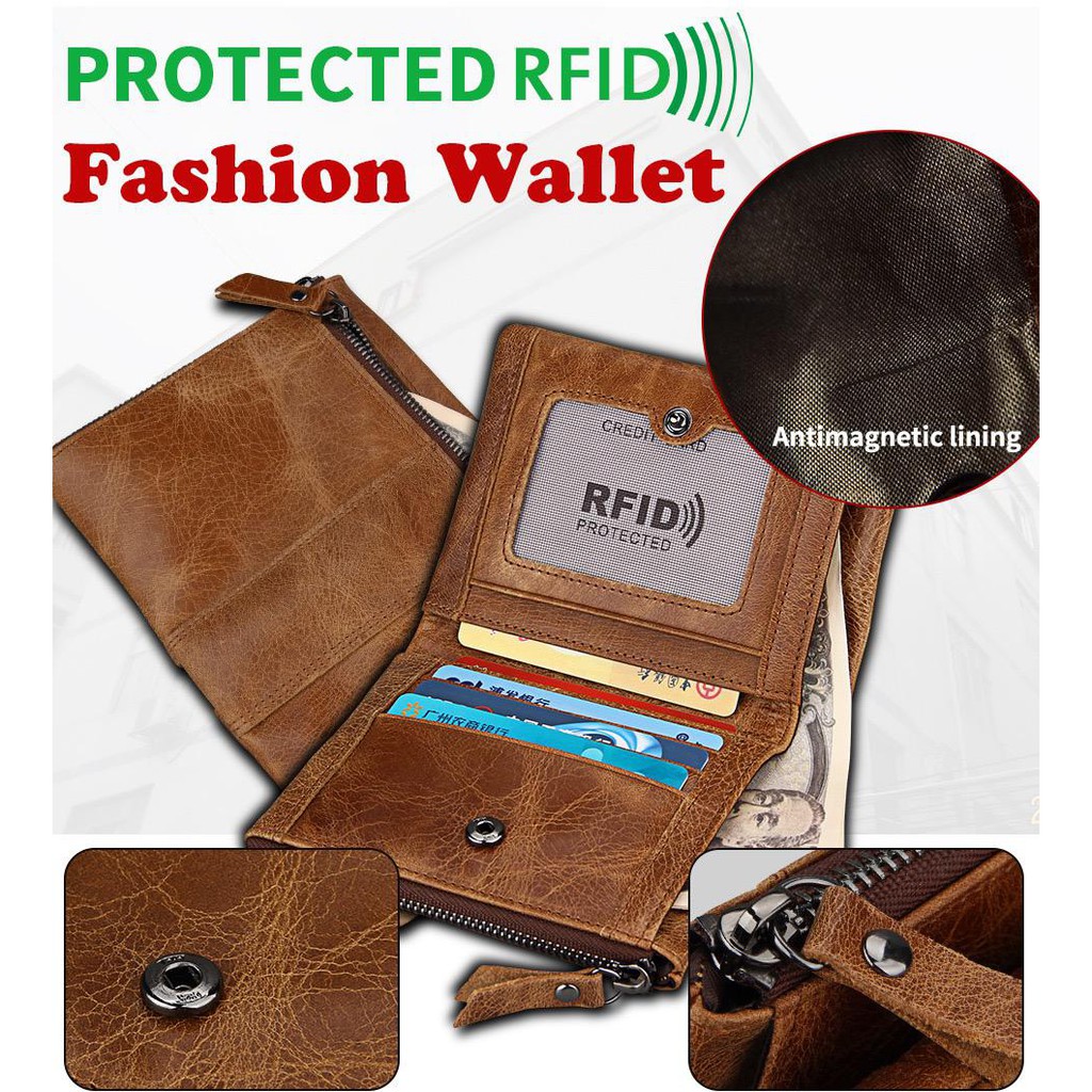 Dompet Lipat Kulit Asli Dompet Pendek Pria Leather Wallet 3580