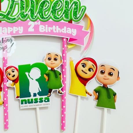 ➽ Topper Cake Birthday Hiasan Kue Ulang Tahun Nussa Rara ►