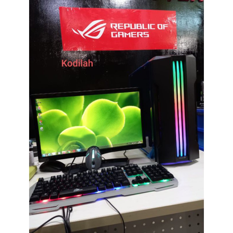 PC Gaming core i7 monitor 24 in full set siap pakai