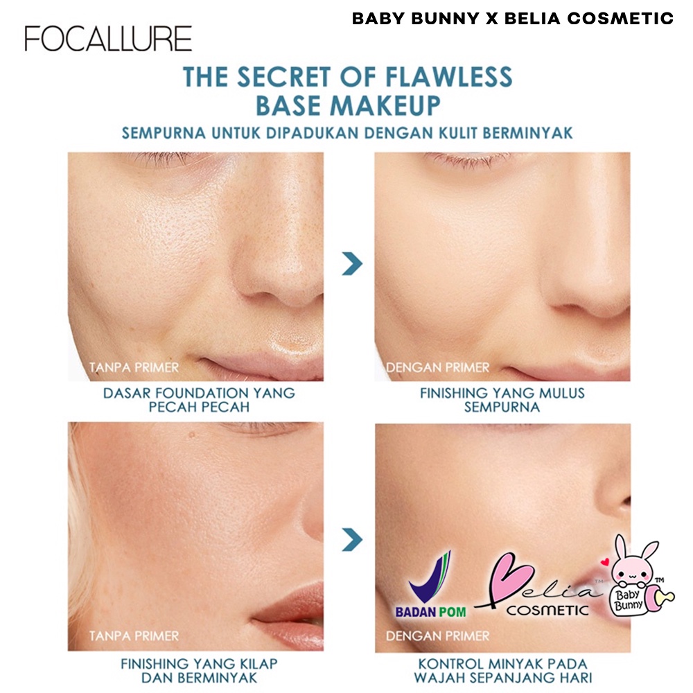 ❤ BELIA ❤ FOCALLURE Glowmax Hydrating Primer &amp; Blurmax Pore-Minimize Primer FA138 | Brighten &amp; Moisture makeup base | Tone-up | Oil-Control | Refreshing Face | Pore-Blurring Smooth Surface | BPOM