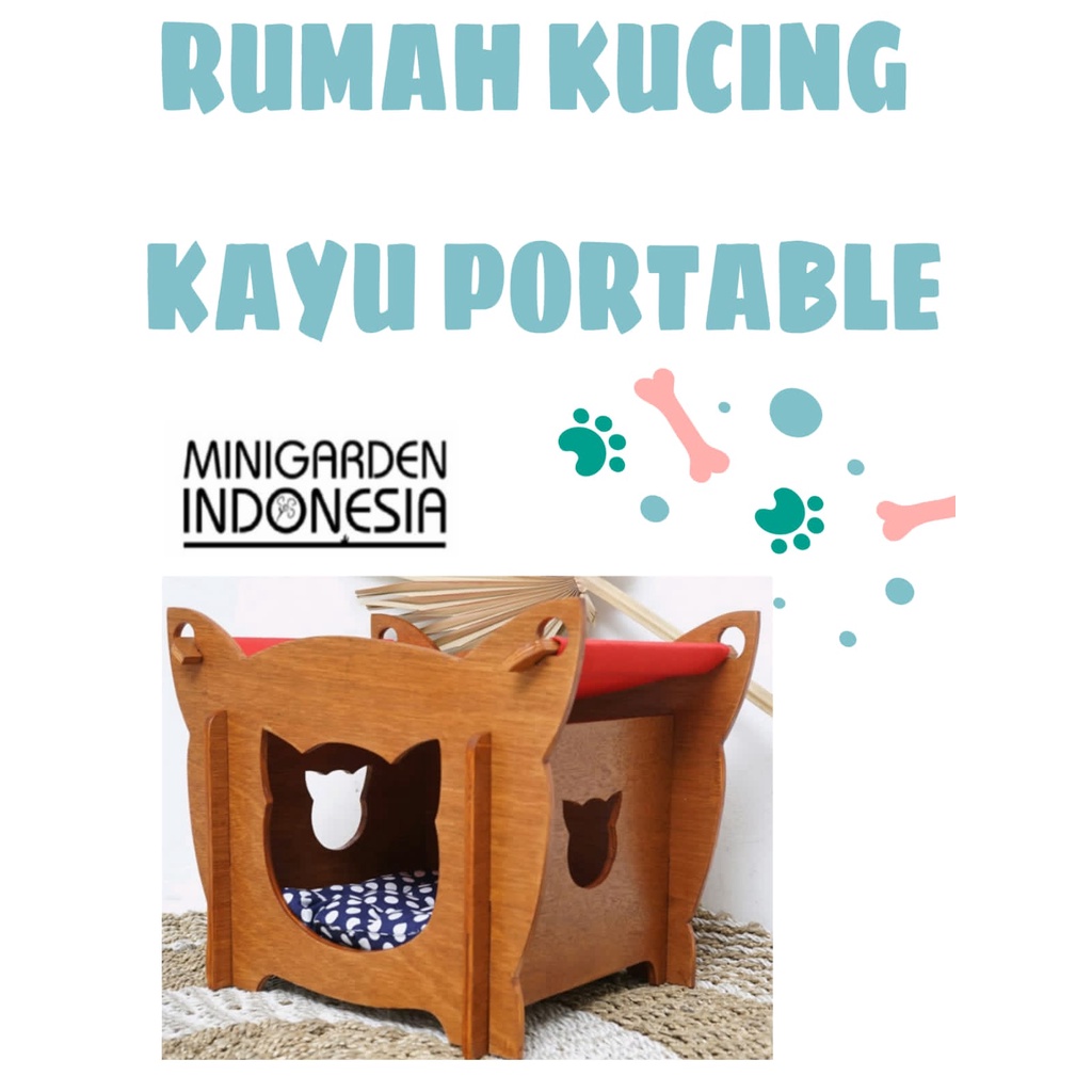 TEMPAT TIDUR HEWAN MOTIF KUCING KNOCKDOWN PLAYWOOD BONGKAR PASANG