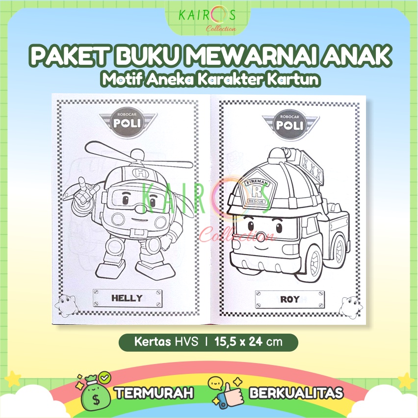 Paket Hemat Buku Mewarnai Anak Aneka Motif Karakter Kartun