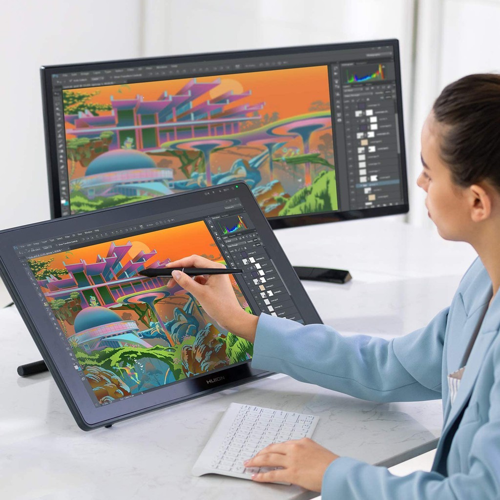 HUION Drawing Tablet KAMVAS 22 Plus Pen Display Garansi Resmi Indonesia 1 tahun