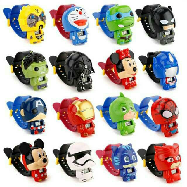 Cod Bayar Tujuan Jam Tangan Anak-Anak Character Multifunction Rubber Digital