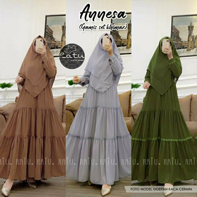 Annesa set Khimar gamis ratu termurah