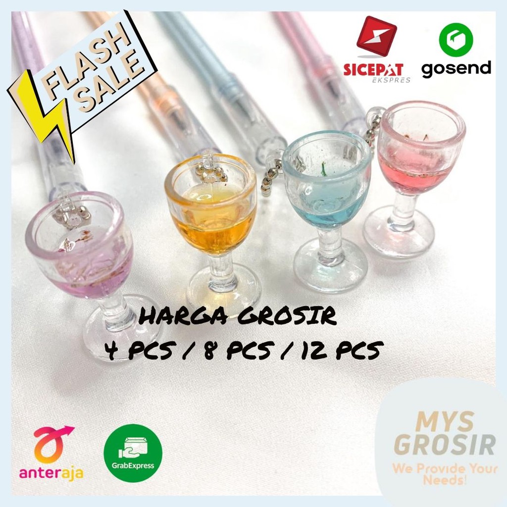 

GROSIR HARGA LEBIH MURAH 4PCS / 8PCS /12PCS PULPEN GANTUNGAN COCKTAIL PEN MINUMAN WINE PEN LUCU UNIK IMUT MURAH