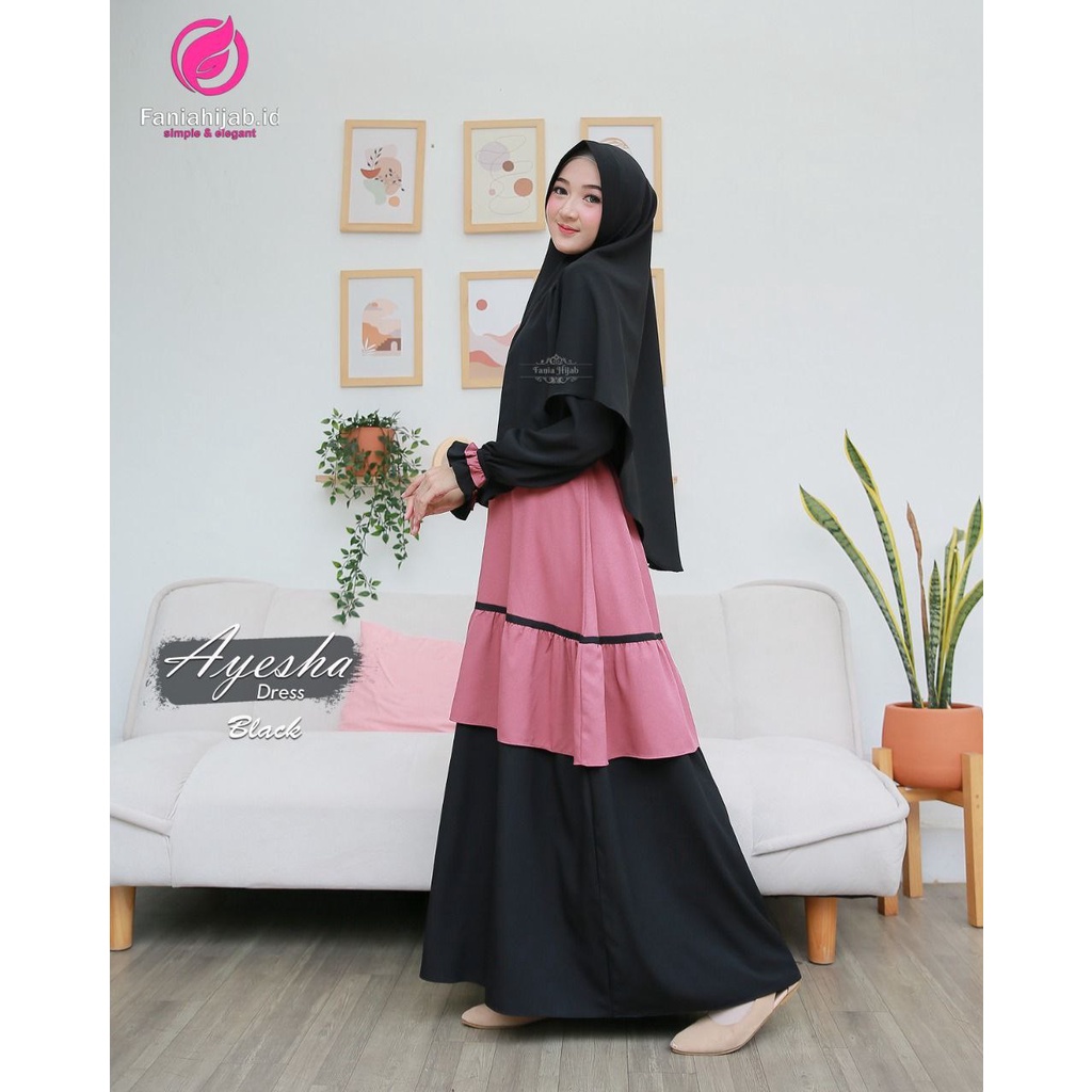 Ayesha Dress Black by Faniahijab.id