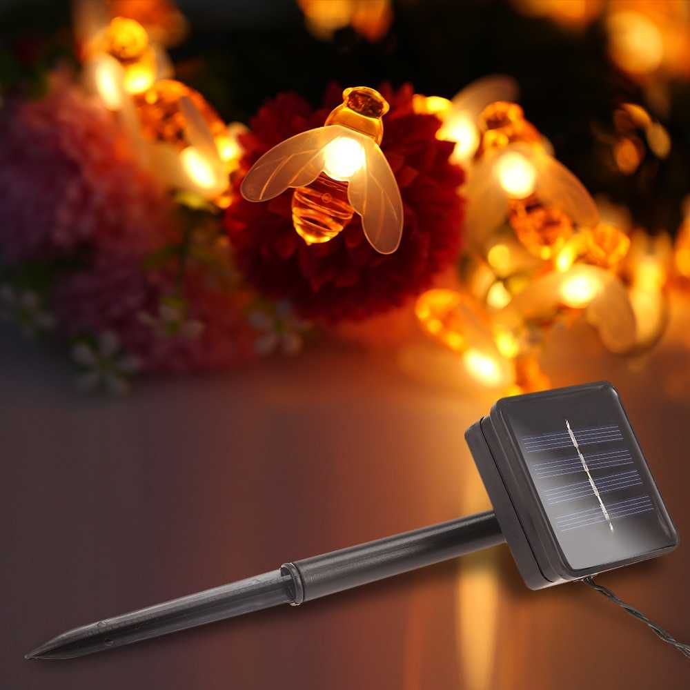Finether Lampu Hias Dekorasi Lebah Bee 30 LED with Solar Panel - BE306