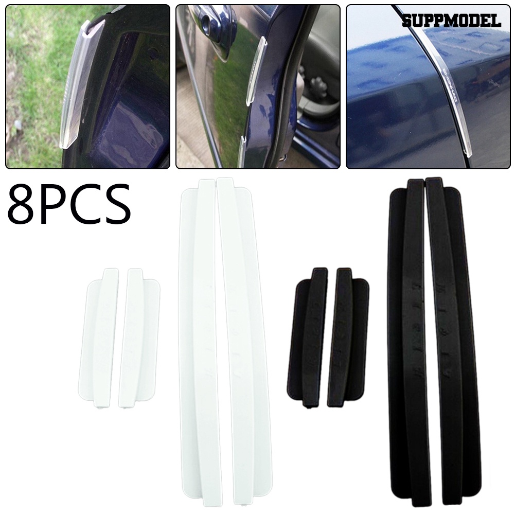 Car 8Pcs Strip Trim Pelindung Ujung Bumper Pintu Mobil Universal