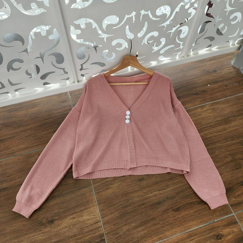 [CYC | COD] REALPICT | Outwear 3Mentos Outher Rajut | Knit Outer Crop Wanita Balon Trendy Murah