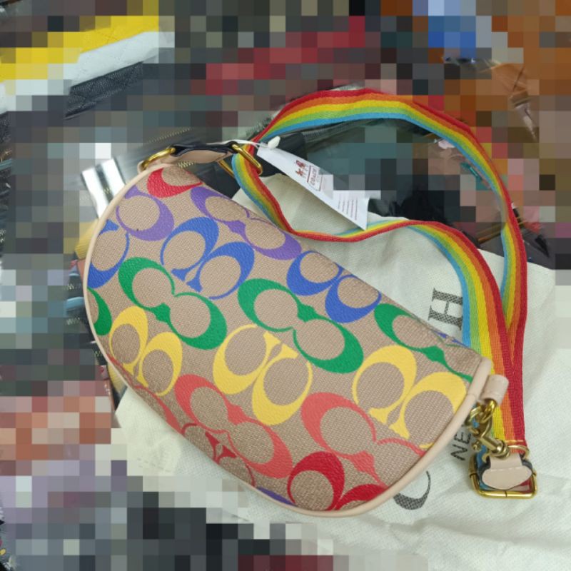 Waistbag Coach Signature Rainbow Import Quality