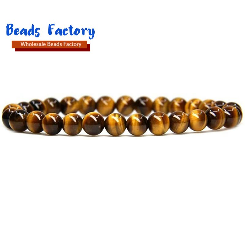 GELANG BATU NATURAL TIGER EYE ELASTIS BIDURI SEPAH UNTUK PRIA WANITA