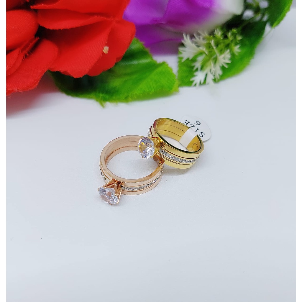 Cincin Titanium Permata 015-017 Terbaru