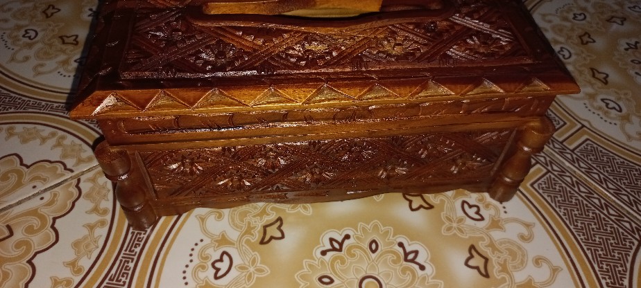 Kotak Tisu Ukir Batik Kayu Jati