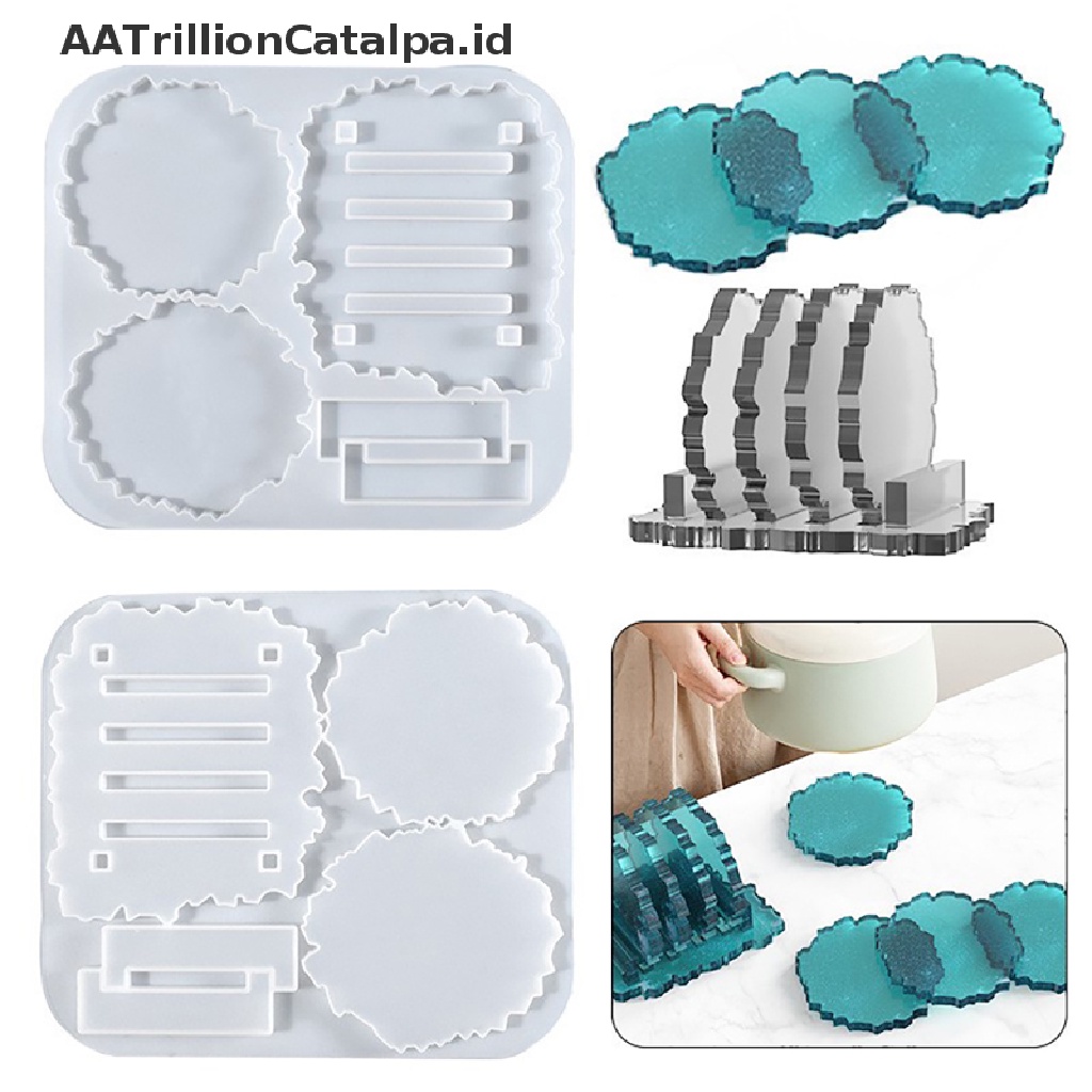 Set Cetakan Tatakan Isolasi Panas Anti Melepuh Bahan Silikon Resin Epoksi DIY