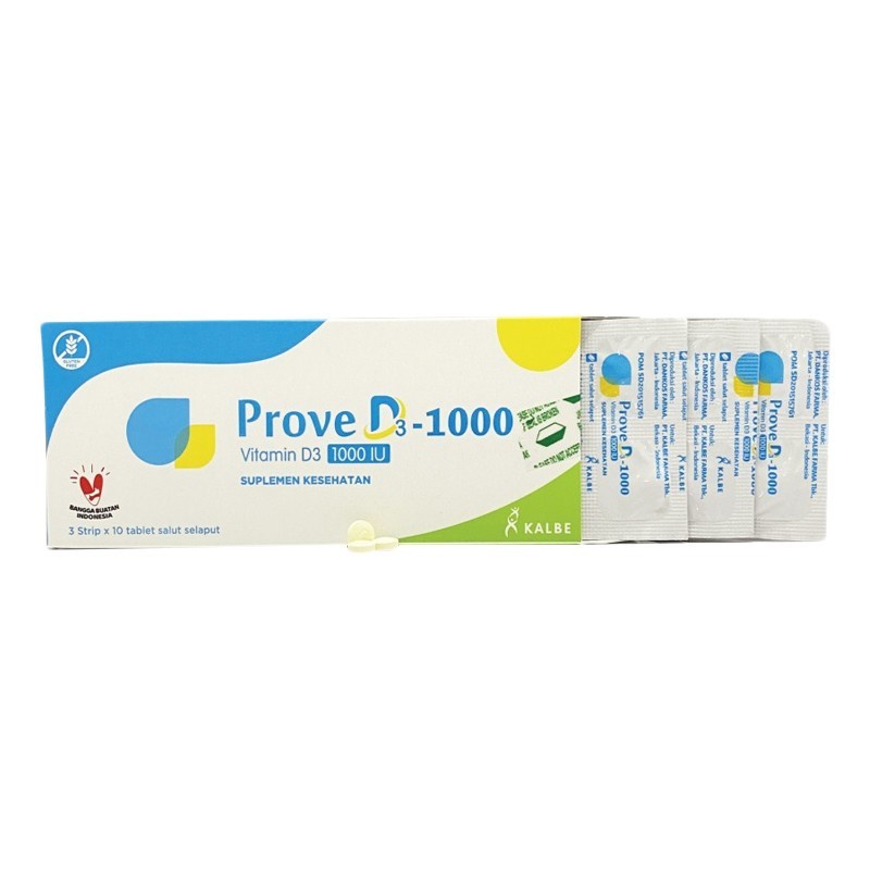 Kalbe Prove D3 1000 IU 30 Tablet Suplemen Vitamin D Menjaga Daya Tahan Tubuh
