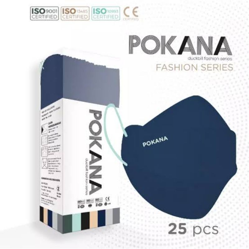 POKANA Duckbill Fashion Series - 4 ply Earloop Medical  Face Mask  - Box isi 25 pcs