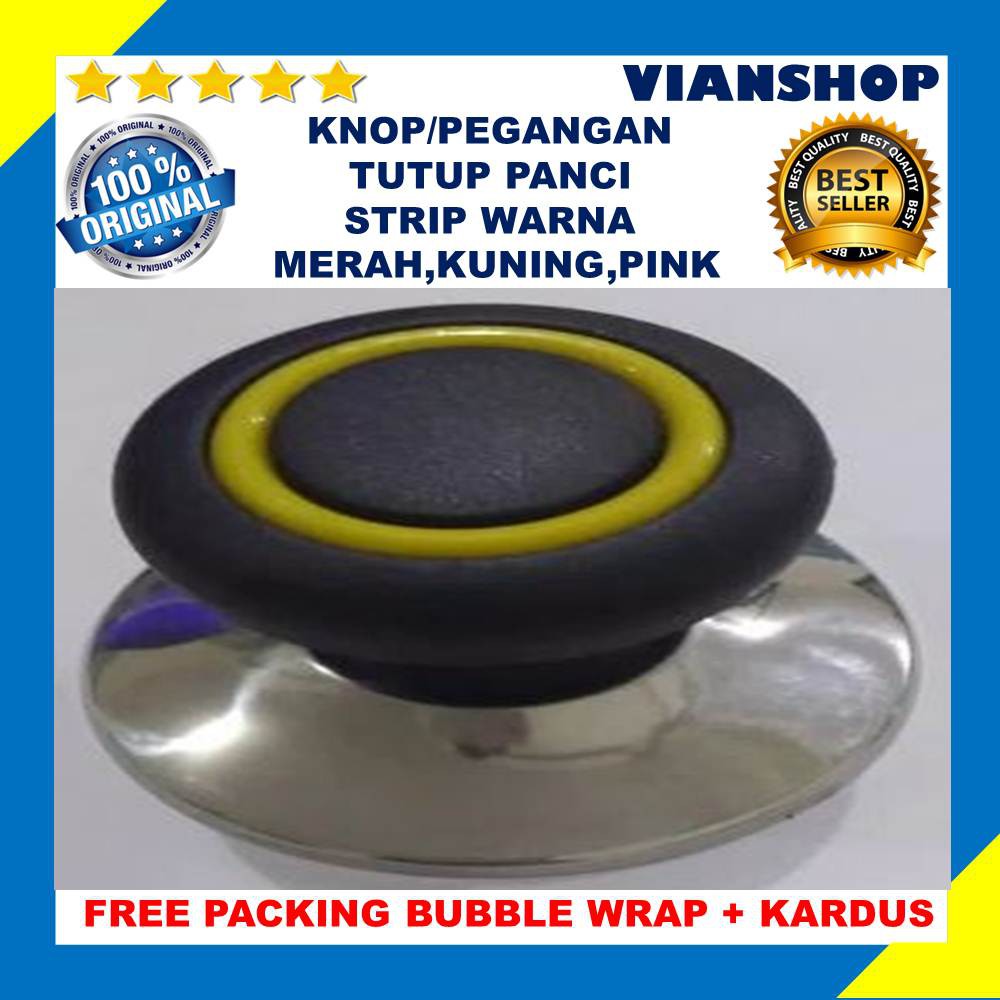 Jual Knop Pegangan Tutup Panci Phenolic Dengn Strip Warna Merah Kuning