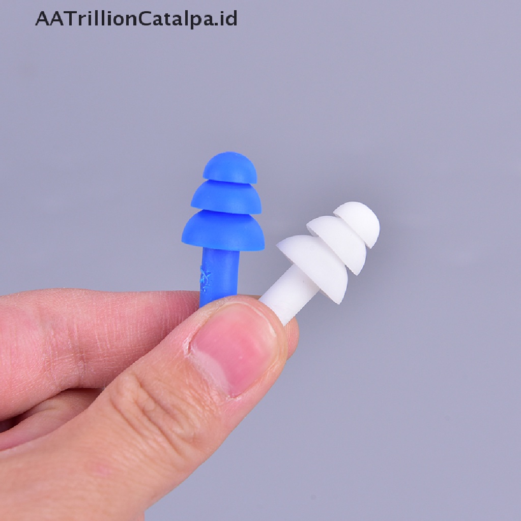 Aatrillioncatalpa 5 Pasang Ear Plug Silikon Peredam Suara Untuk Renangtidur