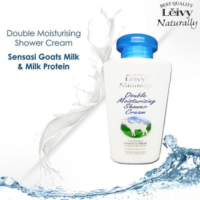 Leivy Goat Milk Shower Cream Botol 500ml / 250ml // Sabun Susu Domba