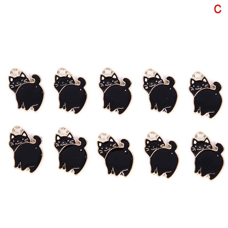 Hbid Glory 10Pcs / Lot Liontin Bahan Alloy Desain Babi / Kucing / Panda Menarik Untuk Perhiasan DIY