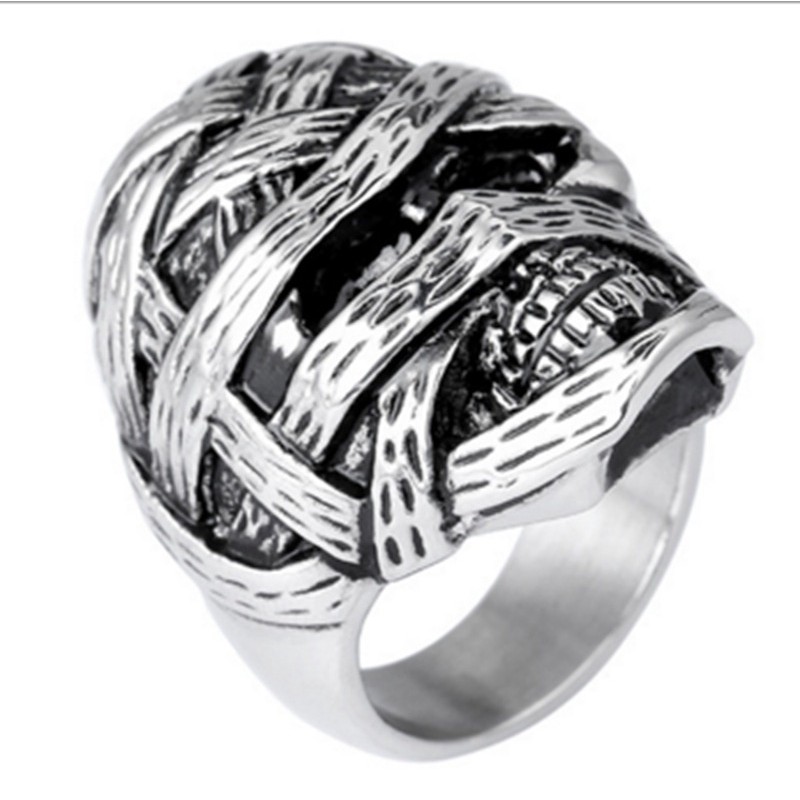 SEUSUK Cool Biker Retro Ring Egyptian Mummy Skeleton Ring Fashion Jewelry Gifts COD