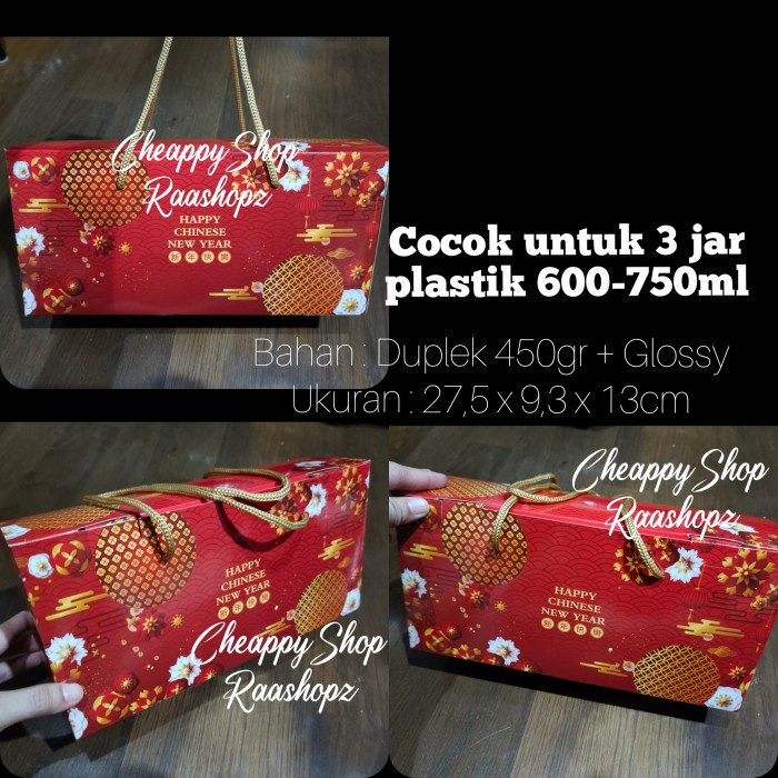 

Imlek Box Imlek 3 Jar 600ml 750ml Box Imlek Kue Kering Paperbag Imlek