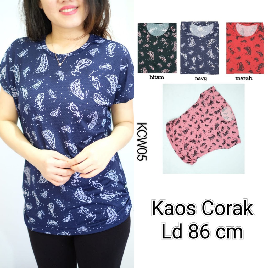 Kaos Corak Wanita Lengan Pendek Banyak Corak / Kaos Murah / Kaos Wanita Murah Part 2