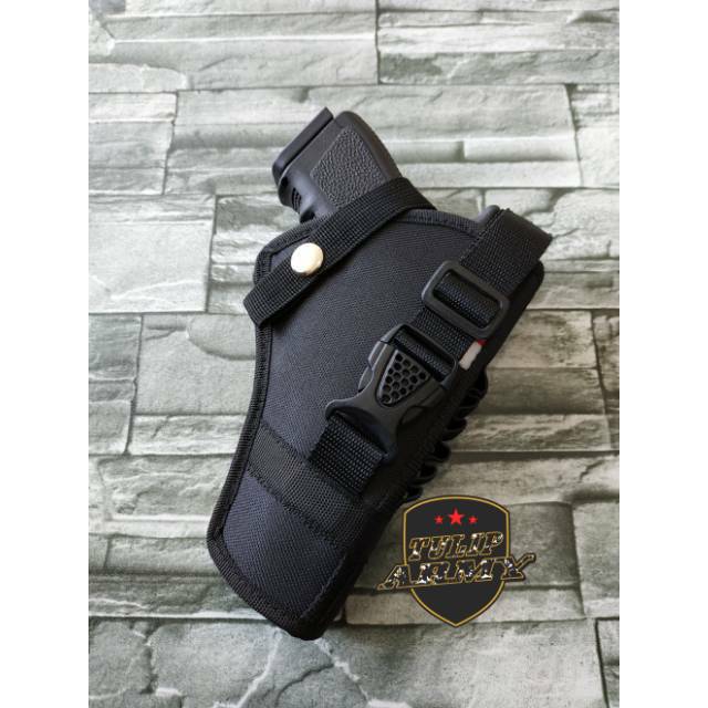 Holster pinggang/sarung pistol kanvas