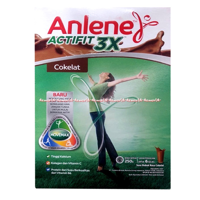 Anlene Actifit 250gr Coklat Vanila Susu Anline Susu Tinggi Kalsium Untuk Usia 19-50 tahun Anlene Aktifit