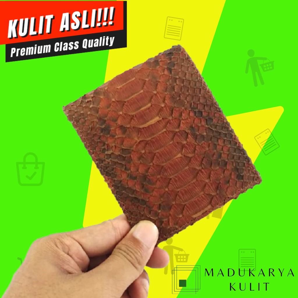 Dompet lipat Dompet pria 100% Dompet kulit ular phython full asli motif abstrak