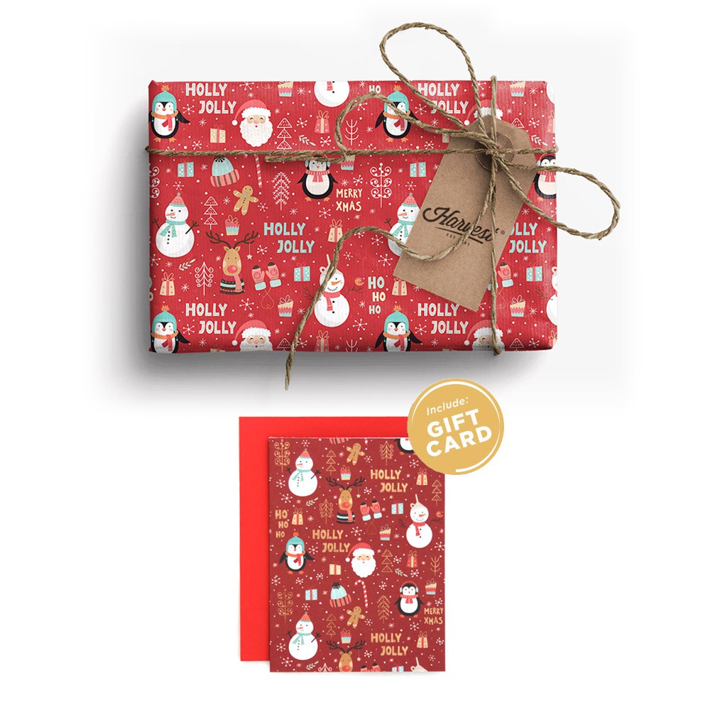 

Paket Kertas Kado & Kartu Natal Harvest Gift Set Xmas - Joyland Red