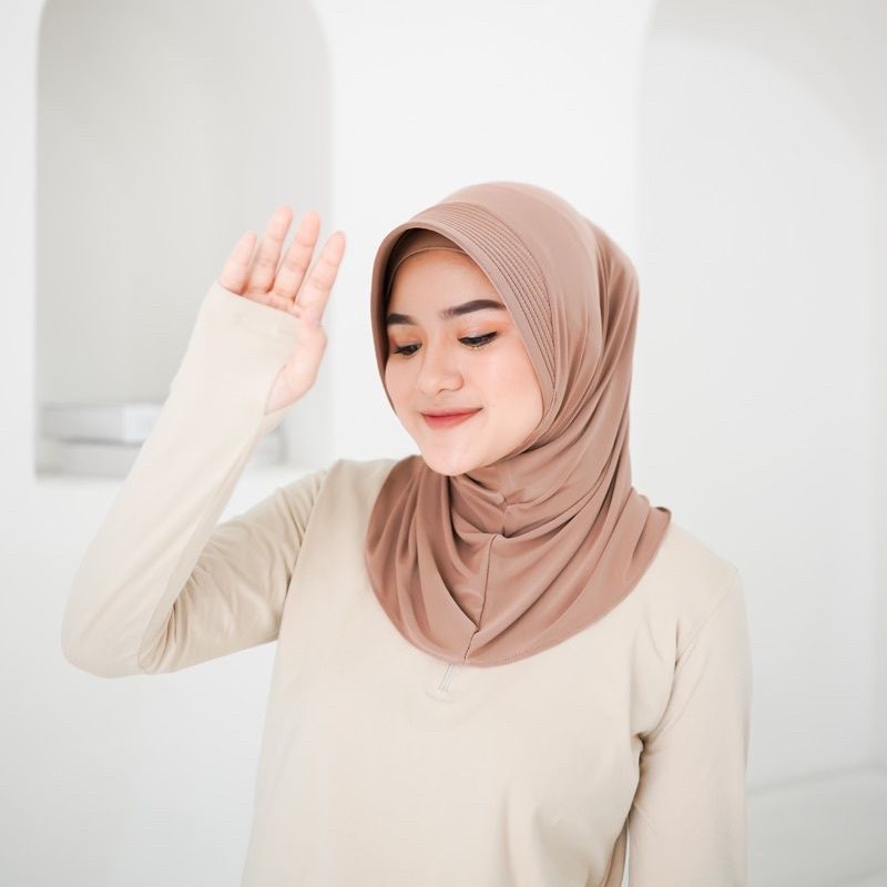 Bergo Sport / Hijab Sporty / Hijab Instant / Hijab Sporty Olah Raga Jersey-Milo