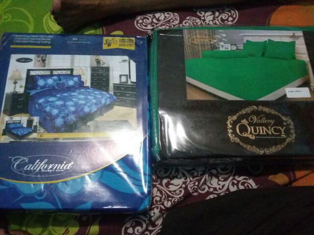 Id. Vallery - Sprei King T.30 Jacguard / Aloe Vera Motif Dark Green