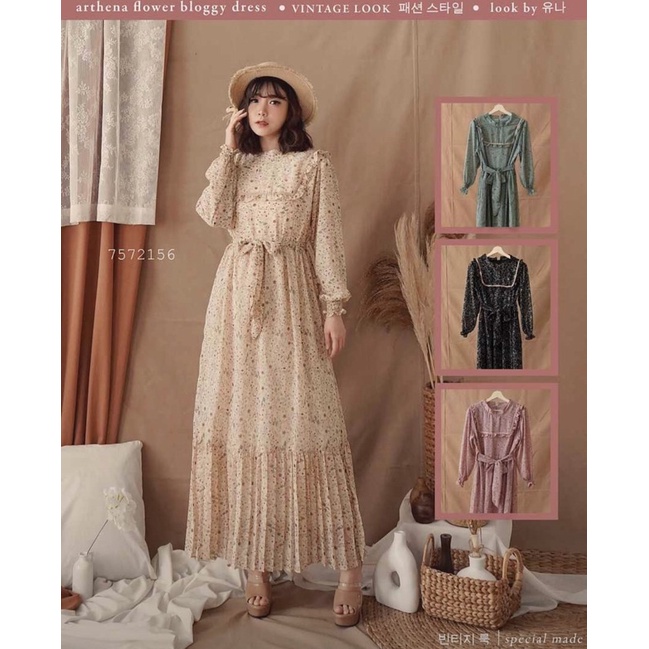 dress ceruty umpak plisket by yuna