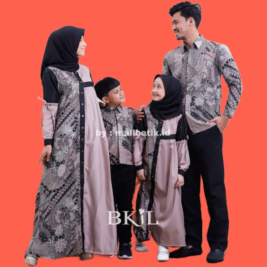 Batik Couple Keluarga Modern Terbaru 2022 Set Couple Batik Keluarga Gamis Jumbo Motif Albar
