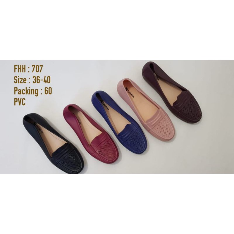 COD-Sepatu Karet Pantofel Flets wanita Fhuhaha 707