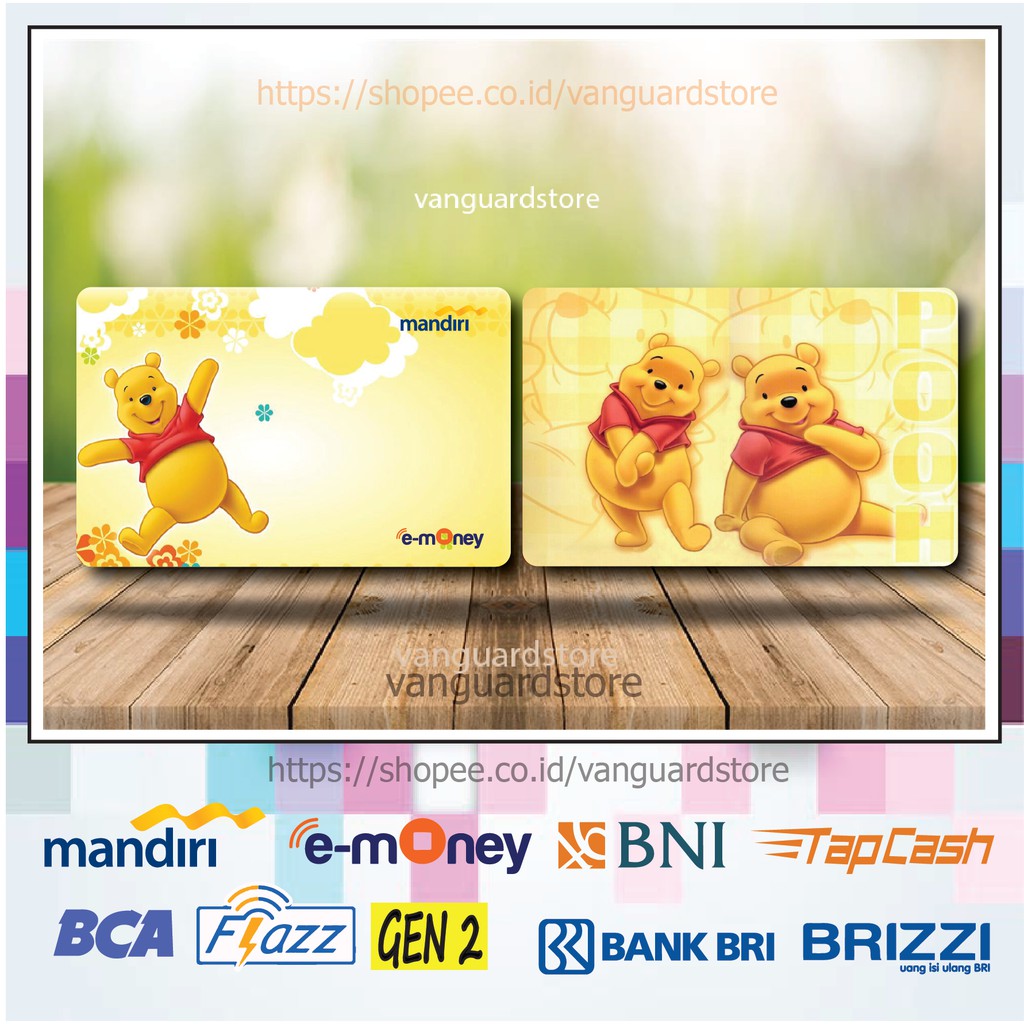 KARTU E MONEY E TOLL WINNIE THE POOH ANIME 11 EMONEY MANDIRI FLAZZ BCA BNI TAPCASH BRIZZI BRI-2 SISI