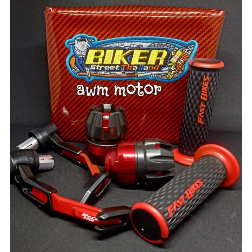 Kulit Jok Carbon + Progruad Robot + Jalu AS Roda + Handgrip fastbiker 1 Paket Isi 4 item Univesal