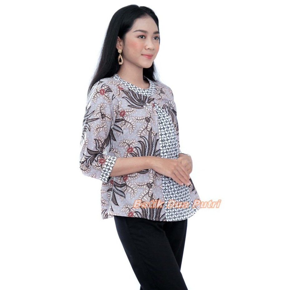 Couple Batik Seragam Kerja Terbaru Warna Grey Size S-M-L-XL-XXL-3L-4L-5L By Batik dua Putri