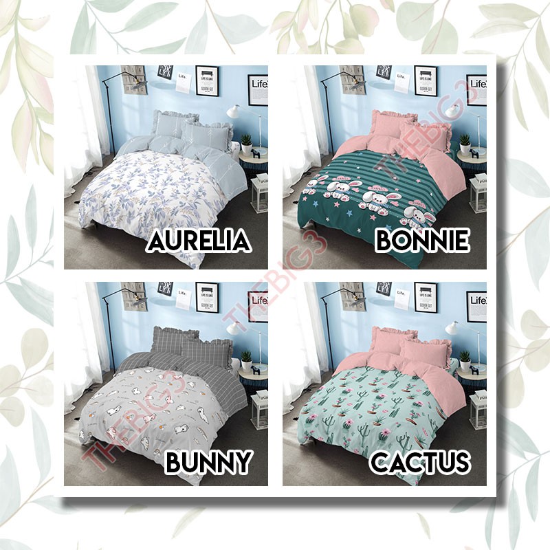 KINTAKUN Bedcover + Sprei RUMBAI 180x200 / 160x200 Aurelia Bonnie Bunny Cactus Kelinci - BC 180 160