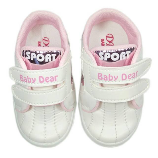 [COD] C17 Sepatu anak perempuan pink sneaker bersol lembut usia 1 2 3 tahun kekinian lucu size 22-25