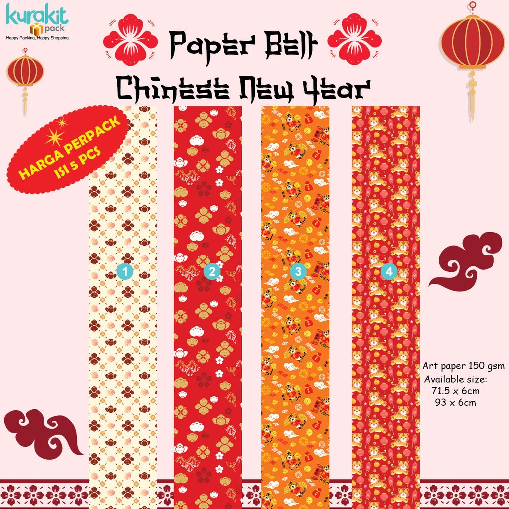 

Paper Belt Chinese New Year, Sleeve Box Edisi, Sabuk Kertas, Segel Box Vertical Imlek